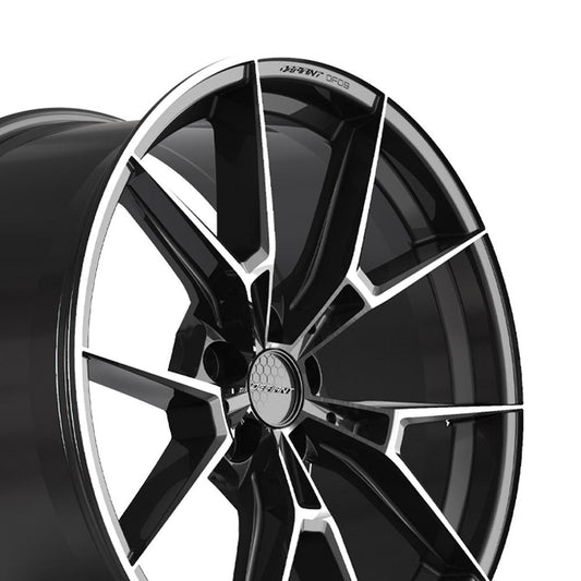 DEFIANT DF09 20x10 5x120mm +35et in Black Machined w/ Tinted Clear