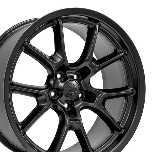 20" Replica Wheel DG21 Fits Dodge Challenger 20x9 Satin Black Wheel