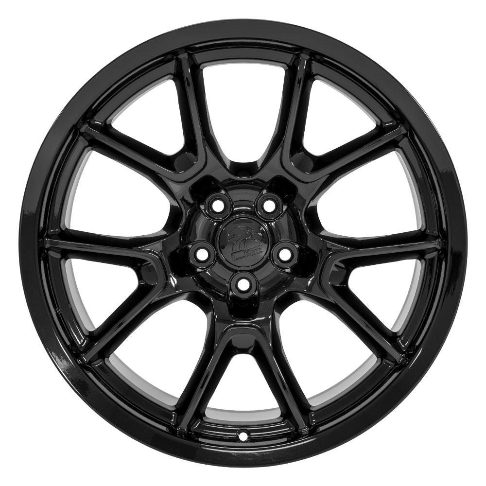 20" Replica Wheel DG21 Fits Dodge Challenger 20x10 Gloss Black Wheel