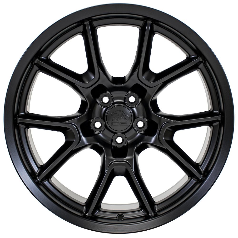 20" Replica Wheel DG21 Fits Dodge Challenger 20x10 Satin Black Wheel