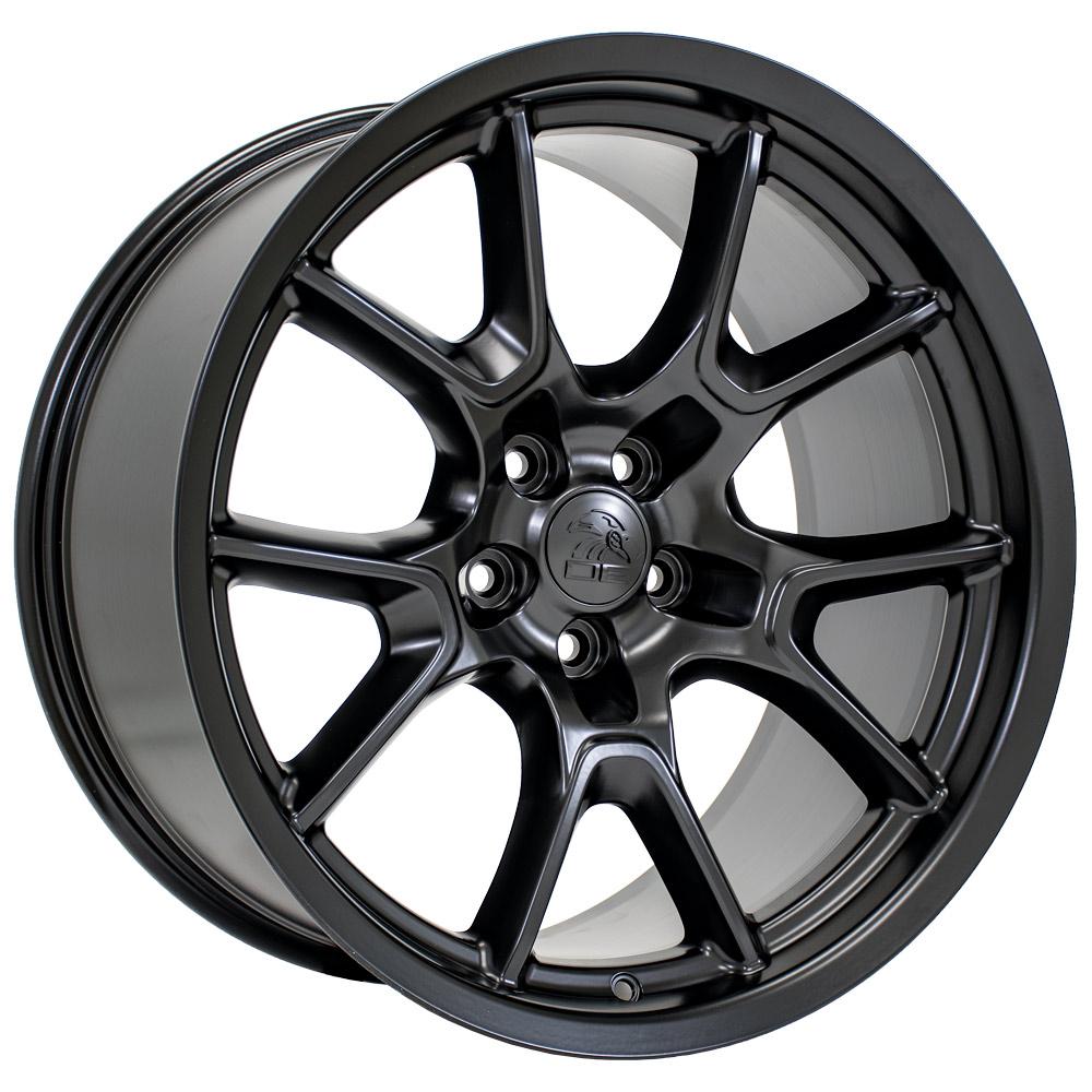 20" Replica Wheel DG21 Fits Dodge Challenger 20x10 Satin Black Wheel