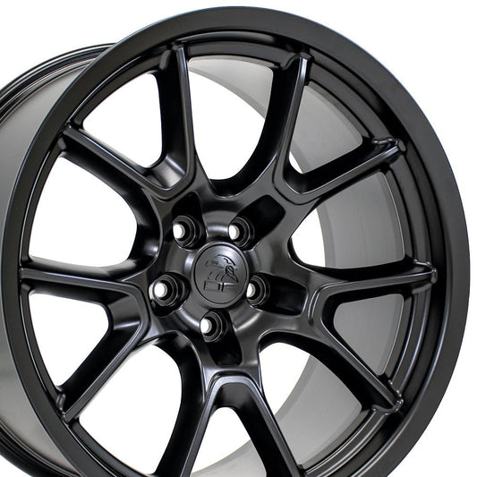 20" Replica Wheel DG21 Fits Dodge Challenger 20x10 Satin Black Wheel