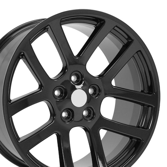 22" Replica Wheel DG51 Fits Dodge RAM 22x10 Black Wheel