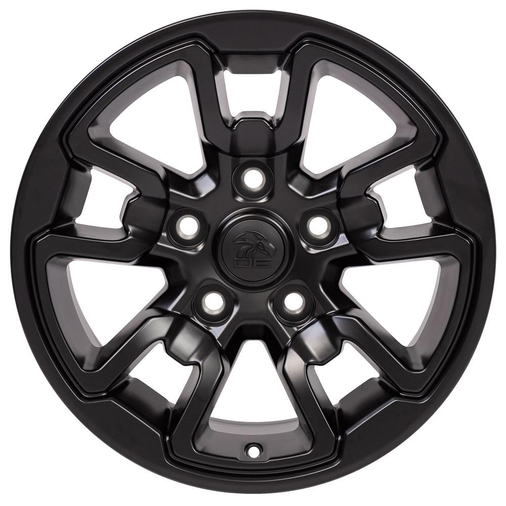 17" Replica Wheel DG55 Fits Dodge RAM Rebel 17x8 Black Wheel