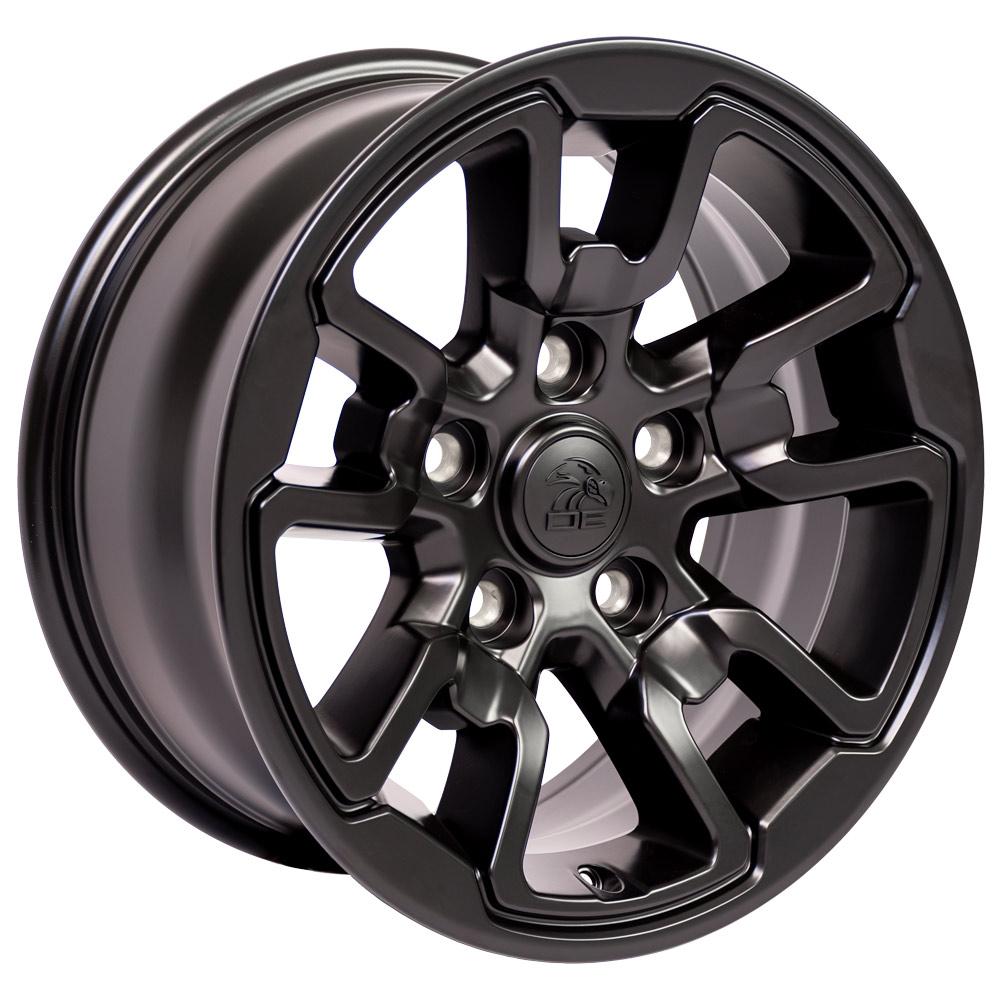 17" Replica Wheel DG55 Fits Dodge RAM Rebel 17x8 Black Wheel