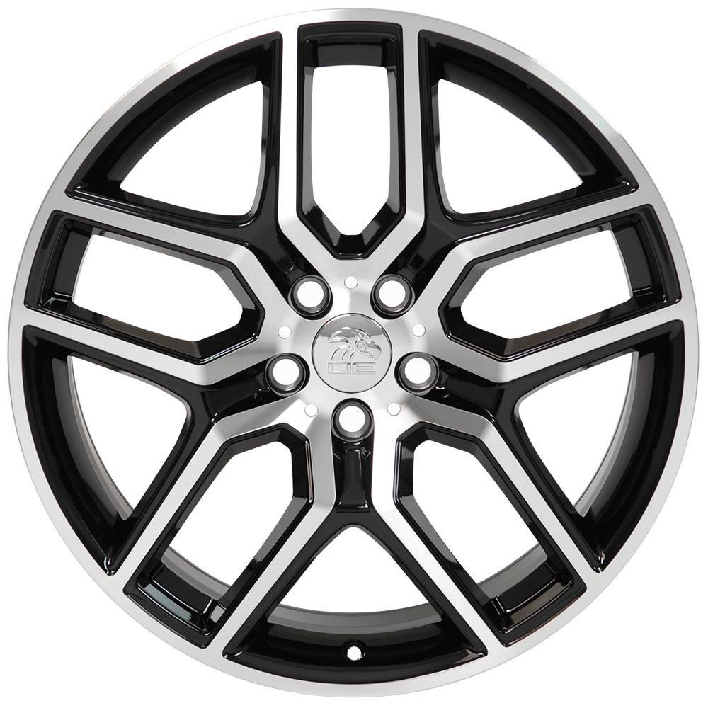 20" Replica Wheel FR73 Fits Ford Explorer 20x9 Black Mach'd Wheel