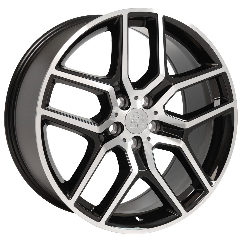 20" Replica Wheel FR73 Fits Ford Explorer 20x9 Black Mach'd Wheel