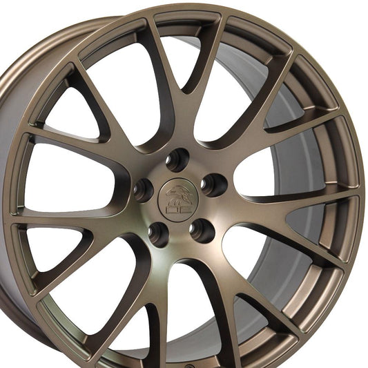 22" Replica Wheel DG69 Fits Dodge RAM Hellcat 22x10 Bronze Wheel