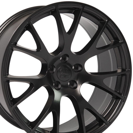 22" Replica Wheel DG69 Fits Dodge RAM Hellcat 22x10 Black Wheel