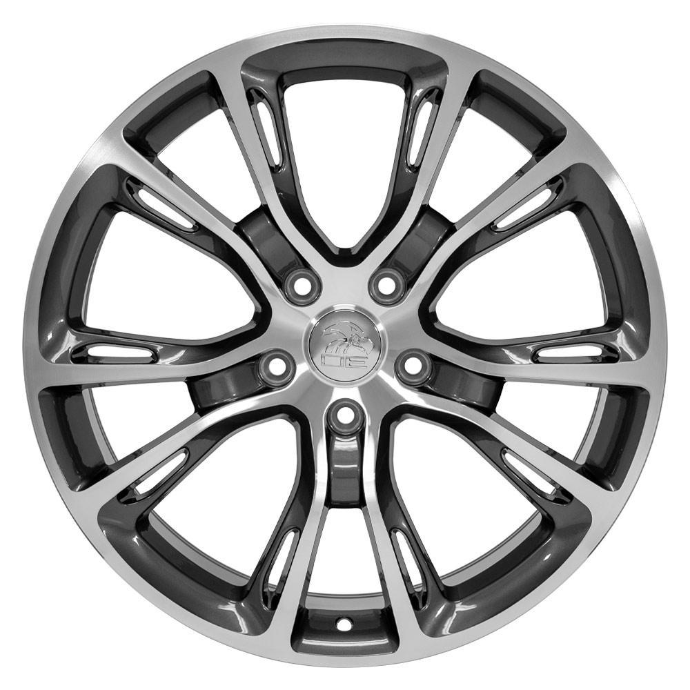 20" Replica Wheel JP16 Fits Jeep Grand Cherokee 20x8.5 Gunmetal Mach'd Wheel