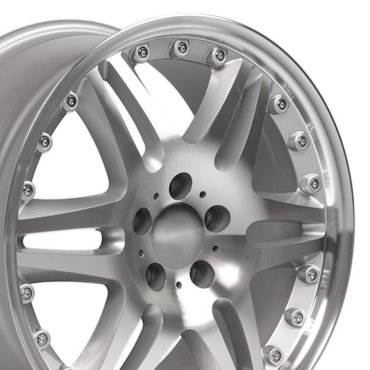 18" Replica Wheel MB09 Fits Mercedes Benz C Class 18x8.5 Silver Wheel