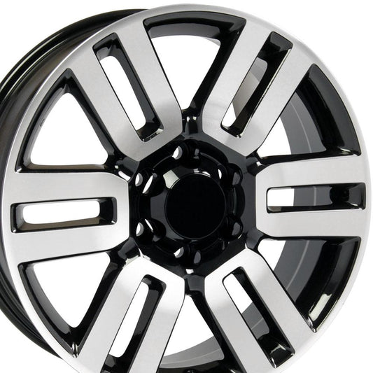 20" Replica Wheel TY10 Fits Toyota 4Runner 20x7 Black Mach'd Wheel