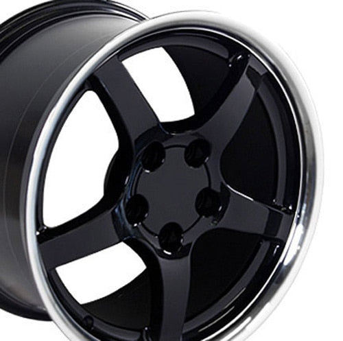 17" Replica Wheel CV05 Fits Chevrolet Corvette C5 17x9.5 Black Wheel