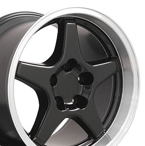 17" Replica Wheel CV01 Fits Chevrolet Corvette ZR1 17x11 Black Wheel