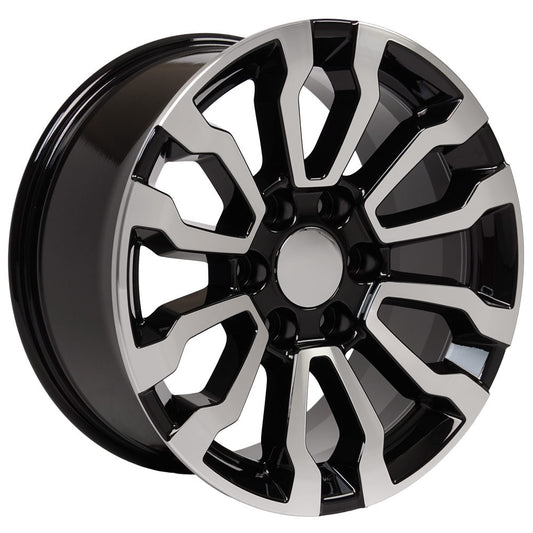 18 Inch Black and Machine AT4 Style GM Replica Wheel