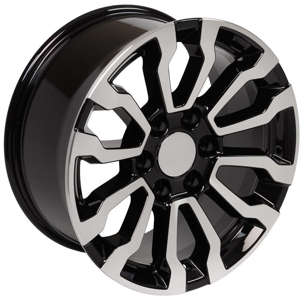 18 Inch Black and Machine AT4 Style GM Replica Wheel