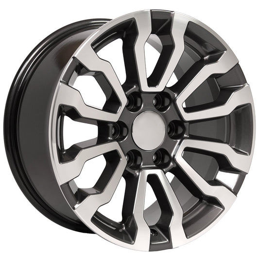 18 Inch Gunmetal and Machine AT4 Style GM Replica Wheel