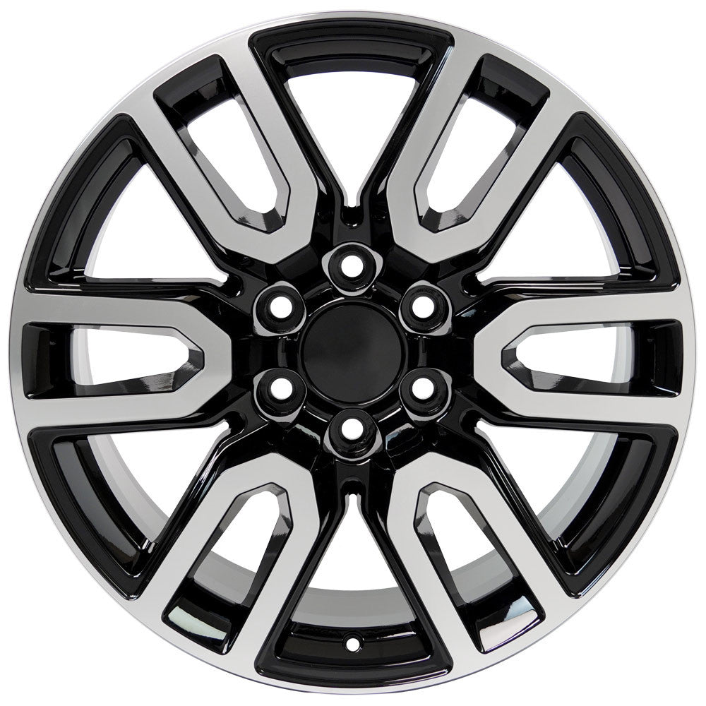 20 Inch Black and Machine AT4 Style Split Spoke GM Replica Wheel