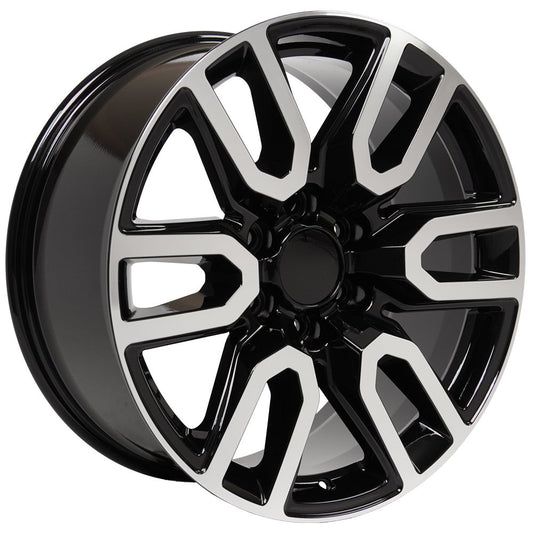 20 Inch Black and Machine AT4 Style Split Spoke GM Replica Wheel