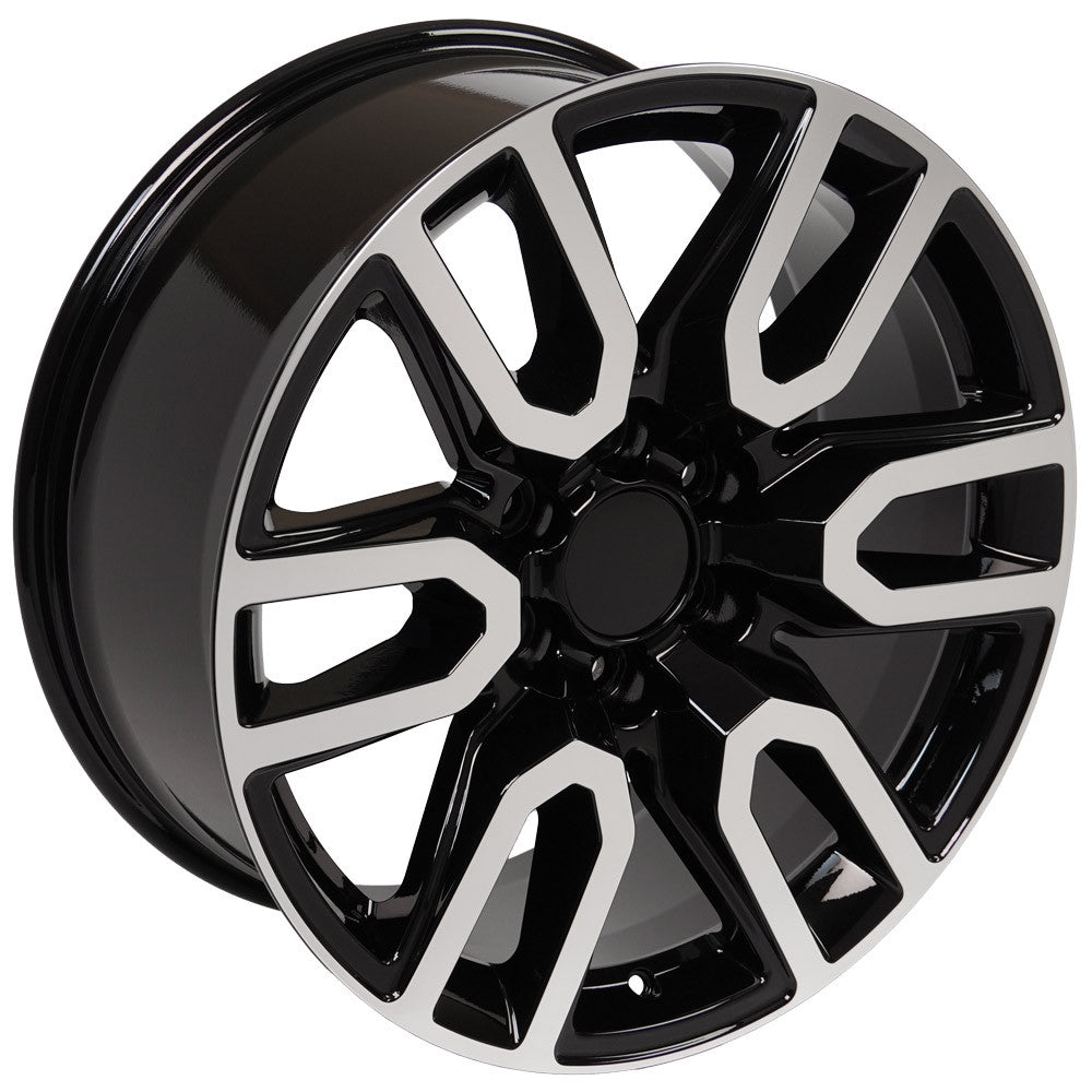 20 Inch Black and Machine AT4 Style Split Spoke GM Replica Wheel