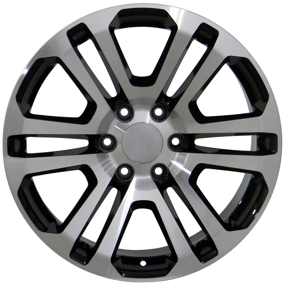 20 Inch Black and Machine Split Spoke GM Replica Wheel