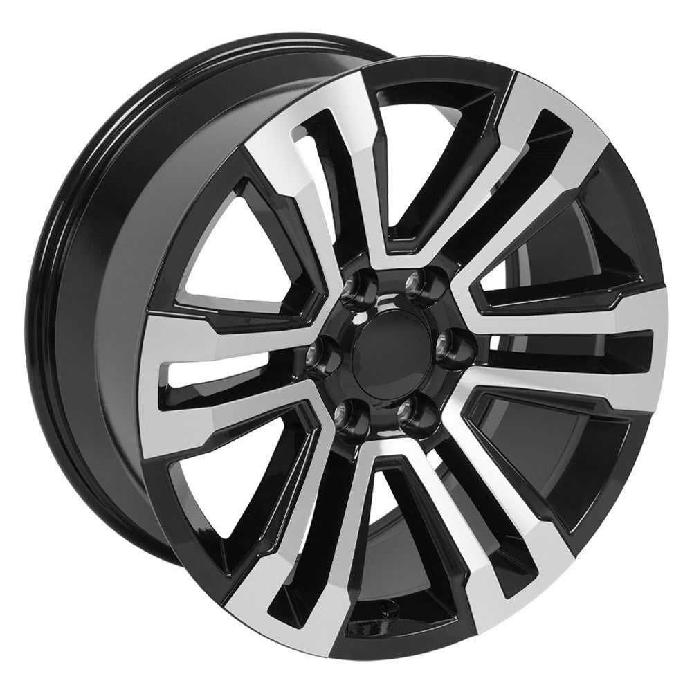 20 Inch Black and Machine Denali Style Split Spoke GM Replica Wheel