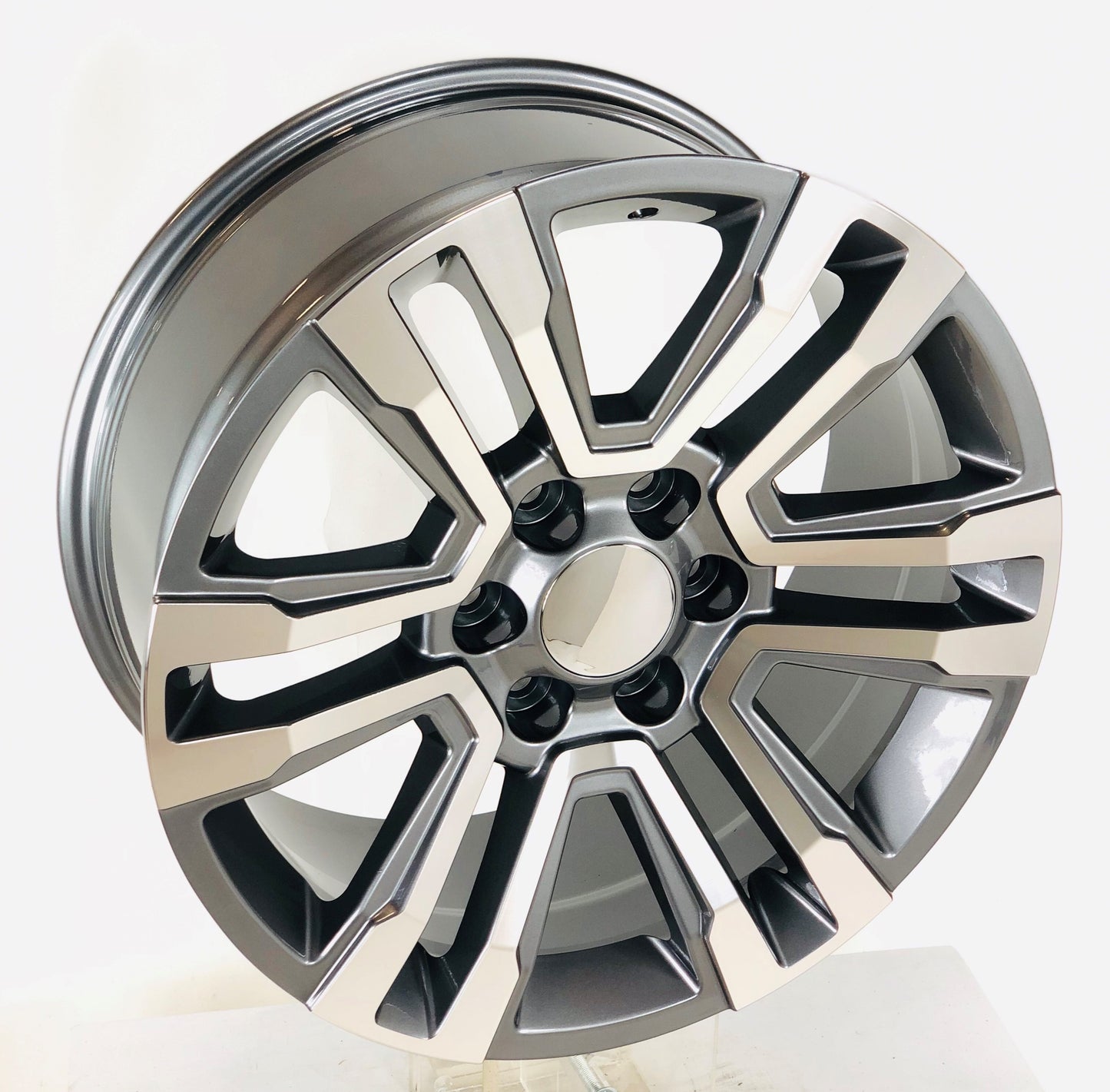 20 Inch Gunmetal and Machine Denali Style Split Spoke GM Replica Wheel