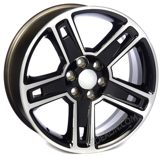 22 Inch Black and Machine Five Spoke GM Replica Wheel