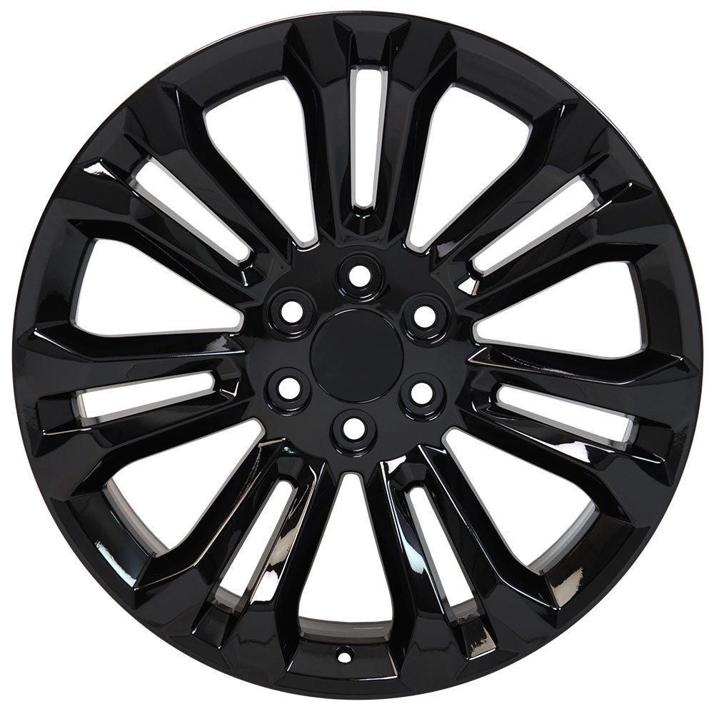 22 Inch Gloss Black Seven Split Spoke GM Replica Wheel