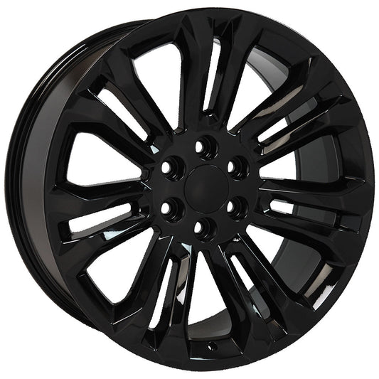 22 Inch Gloss Black Seven Split Spoke GM Replica Wheel