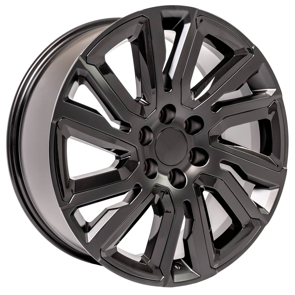 22 Inch Satin Black with Angled Gloss Black Insert GM Replica Wheel