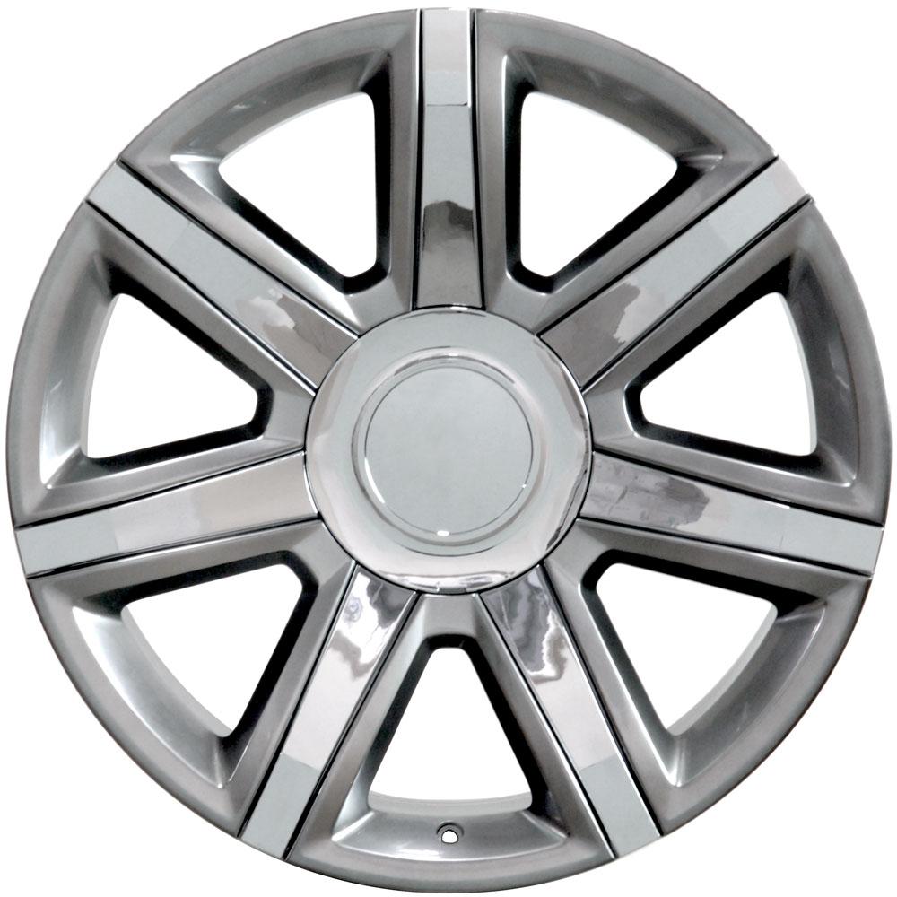 22 Inch Hyper Silver With Chrome Insert Escalade Style GM Replica Wheel