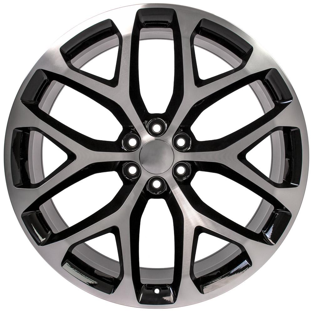 26 Inch Black and Machine Snowflake GM Replica Wheel