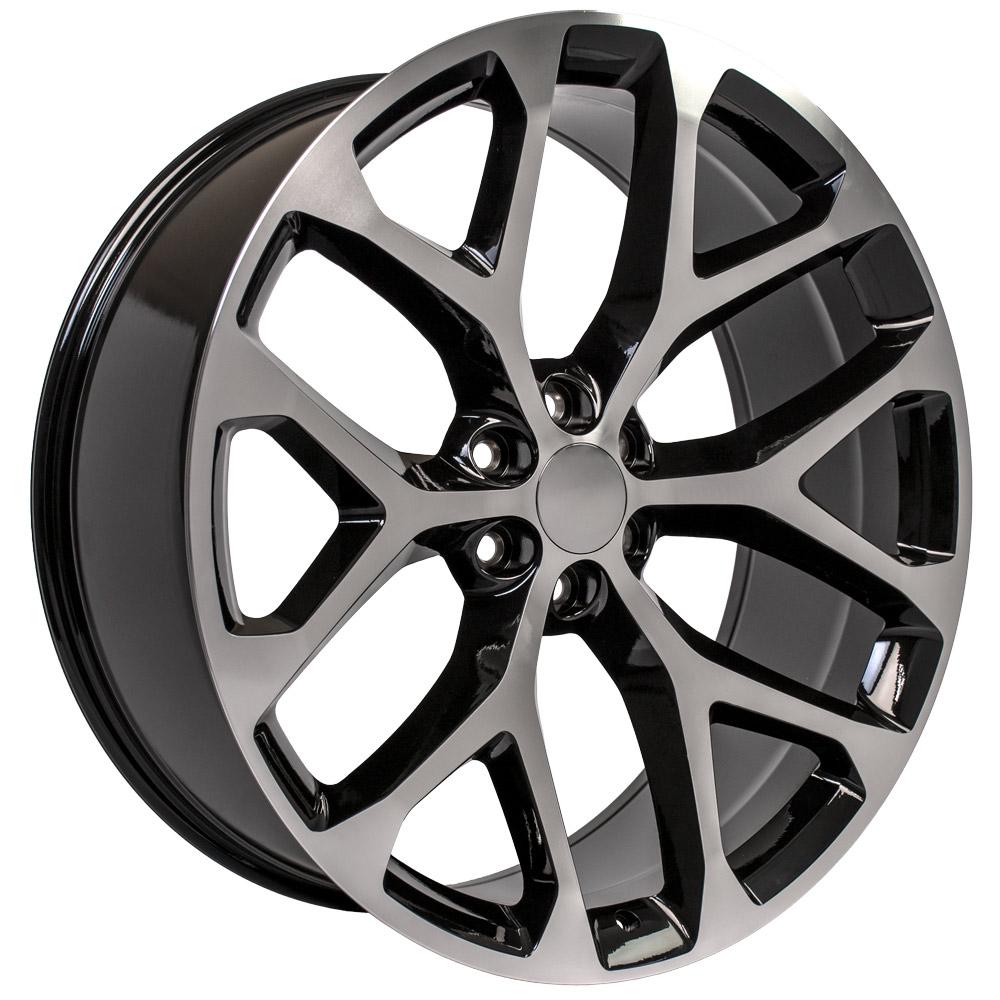 26 Inch Black and Machine Snowflake GM Replica Wheel