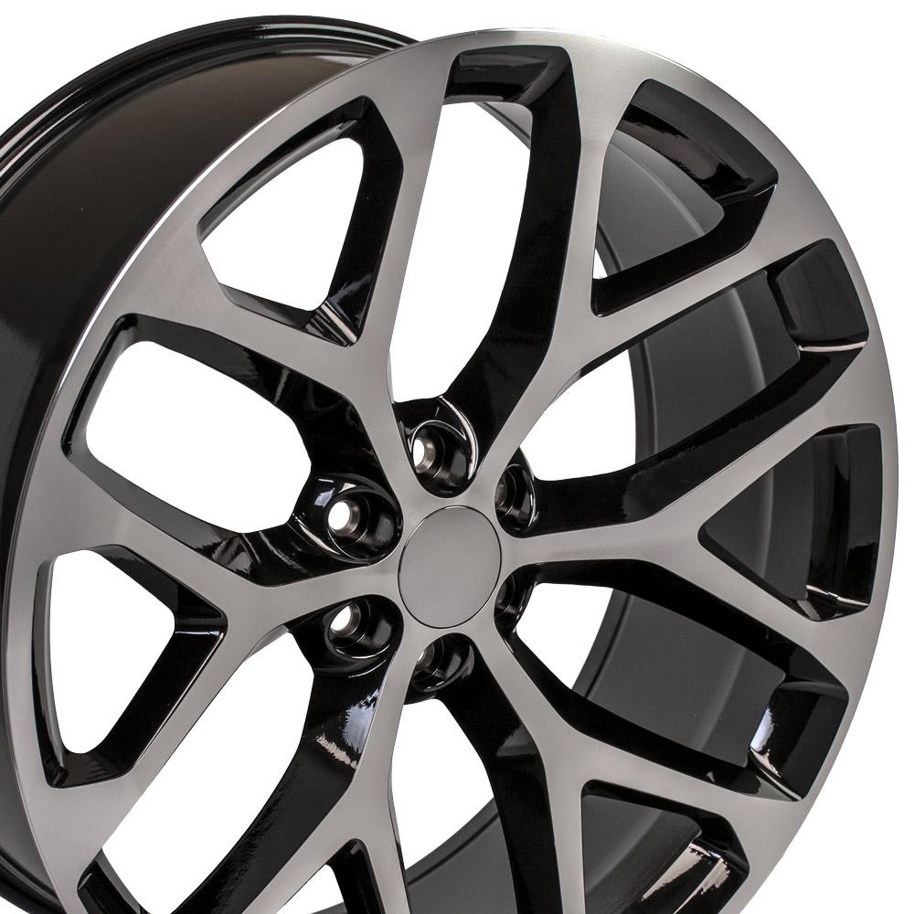 26 Inch Black and Machine Snowflake GM Replica Wheel