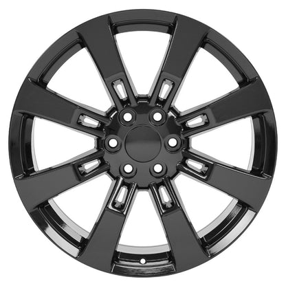 22 Inch Gloss Black Eight Spoke GM Replica Wheel