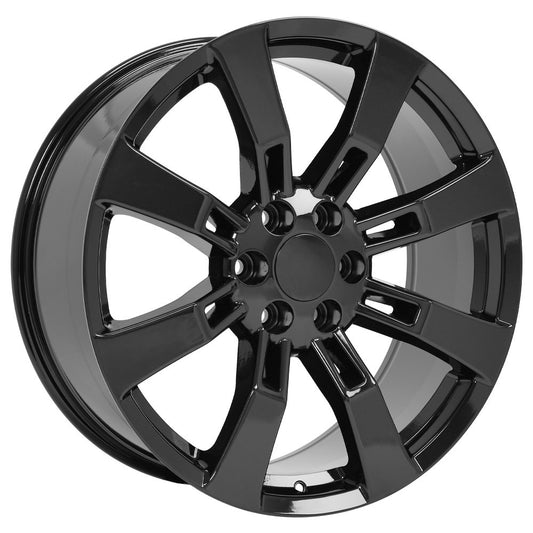 22 Inch Gloss Black Eight Spoke GM Replica Wheel