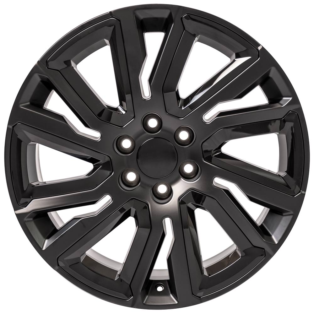 22 Inch Satin Black with Angled Gloss Black Insert GM Replica Wheel