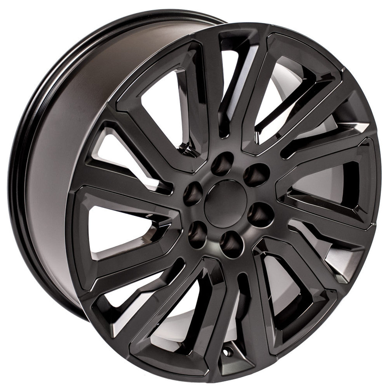 22 Inch Satin Black with Angled Gloss Black Insert GM Replica Wheel