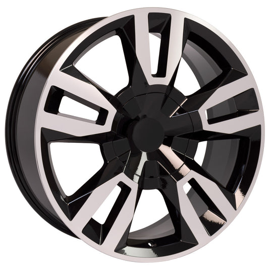22 Inch Black and Machine RST Style Split Spoke GM Replica Wheel