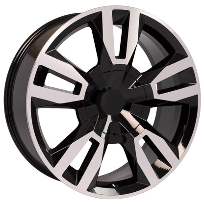 24 Inch Black and Machine RST Style Split Spoke GM Replica Wheel