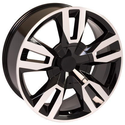 24 Inch Black and Machine RST Style Split Spoke GM Replica Wheel