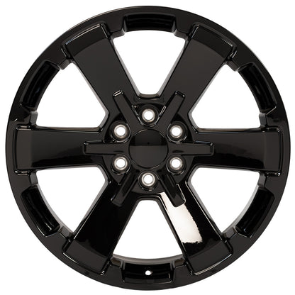 22 Inch Gloss Black Rally Style Six Spoke GM Replica Wheel