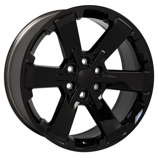 22 Inch Gloss Black Rally Style Six Spoke GM Replica Wheel