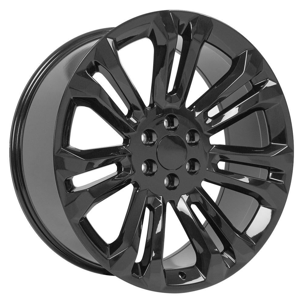 24 Inch Gloss Black Seven Split Spoke GM Replica Wheel