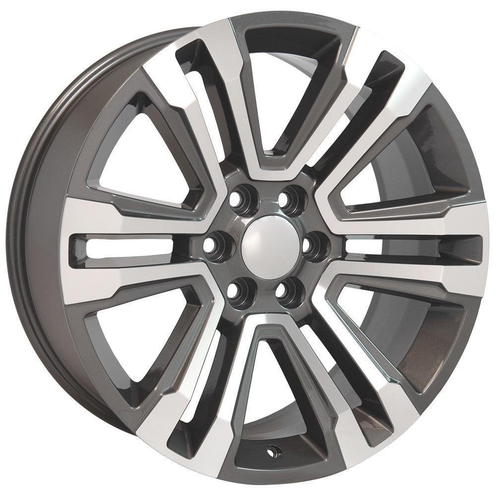 20 Inch Gunmetal and Machine Denali Style Split Spoke GM Replica Wheel