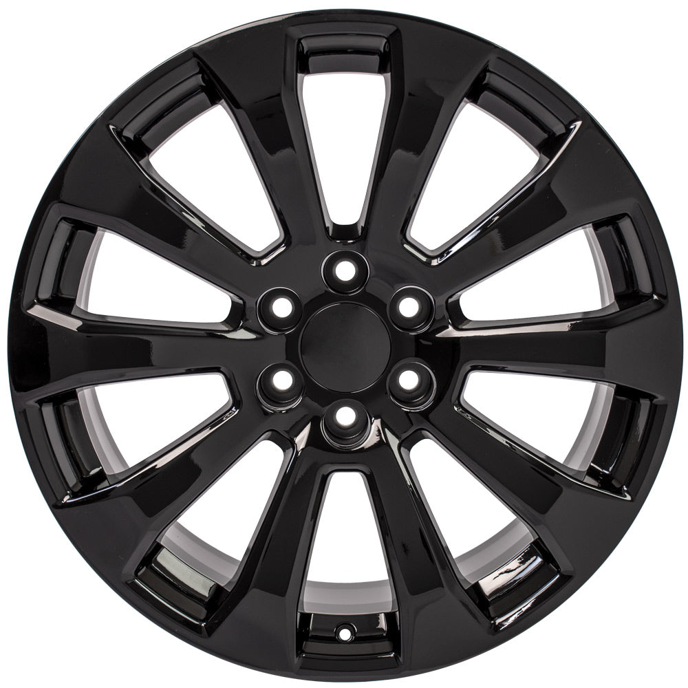 22 Inch Gloss Black High Country Style Ten Spoke GM Replica Wheel