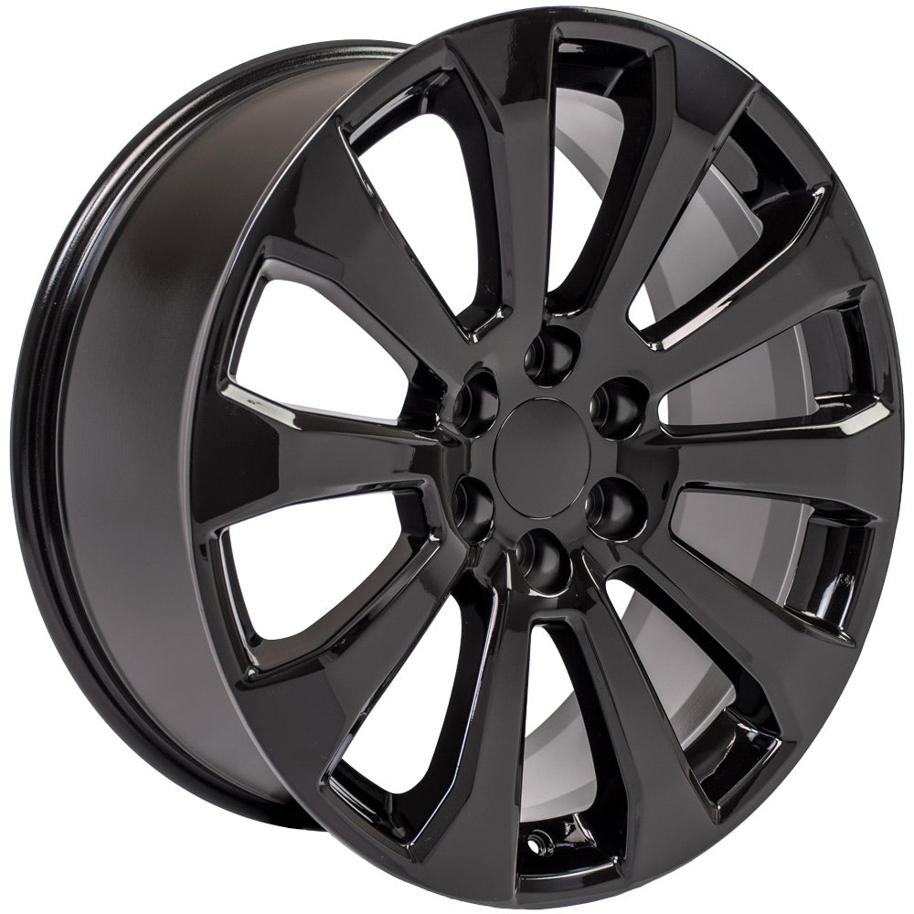 22 Inch Gloss Black High Country Style Ten Spoke GM Replica Wheel