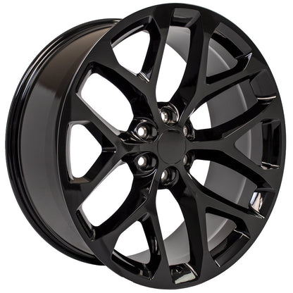 24 Inch Gloss Black Snowflake GM Replica Wheel