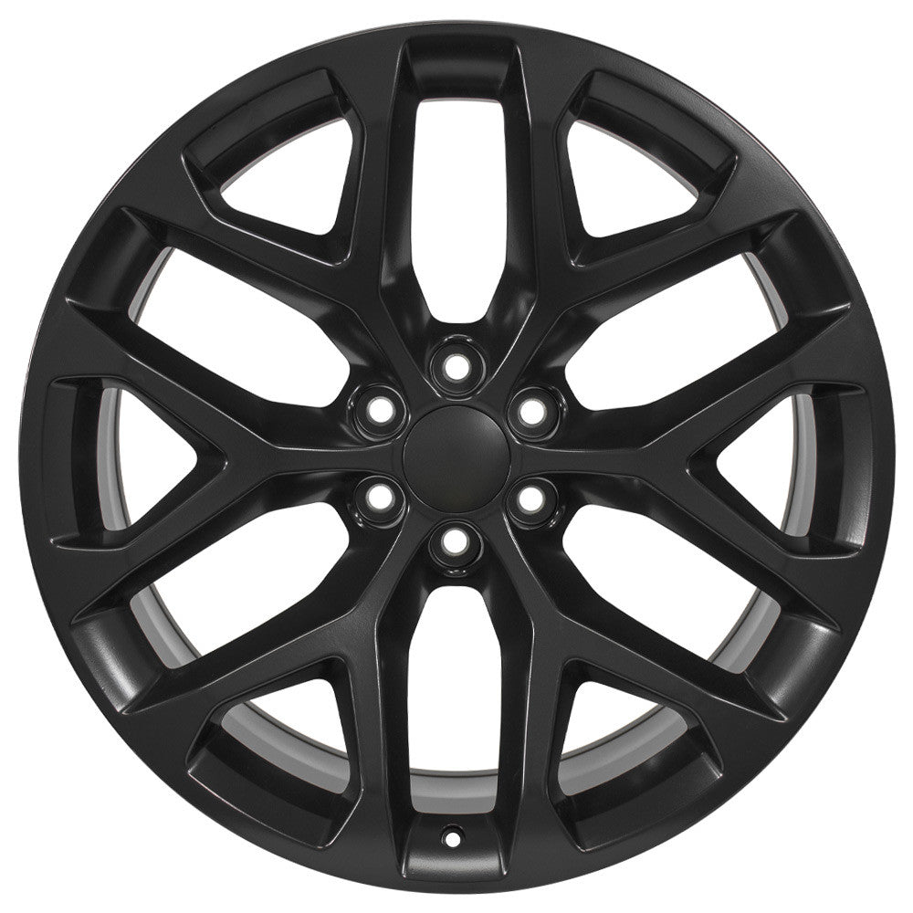22 Inch Satin Black Snowflake GM Replica Wheel